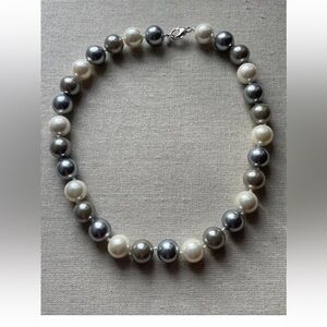 Vtg Lucas Lameth LUC 925 Hand Tied Faux Pearl Necklace 18”